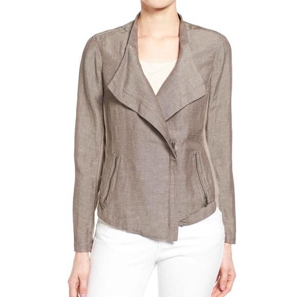 NIC+ZOE Jackets & Blazers - Nic & Zoe Linen Moto Jacket with Zippers